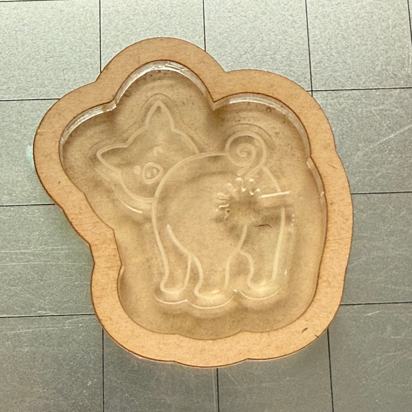 Used Pig Bread Clip Acrylic Blank for Mold Making with Attached Housing
