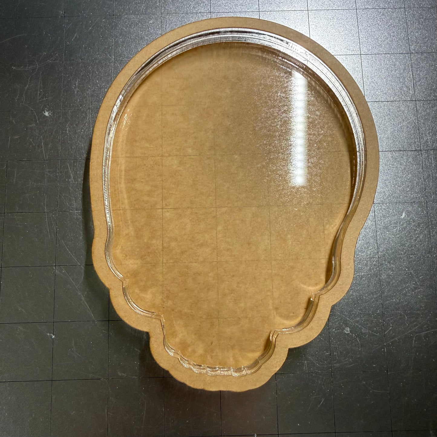 Skull Tray Acrylic Blank for Mold Making with Attached Housing