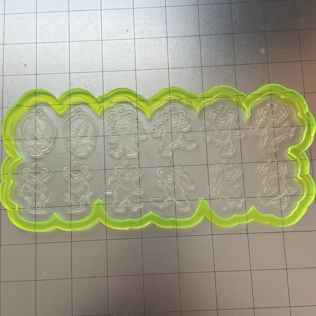 Used Bears Earrings Acrylic Blank for Mold Making with Attached Housing