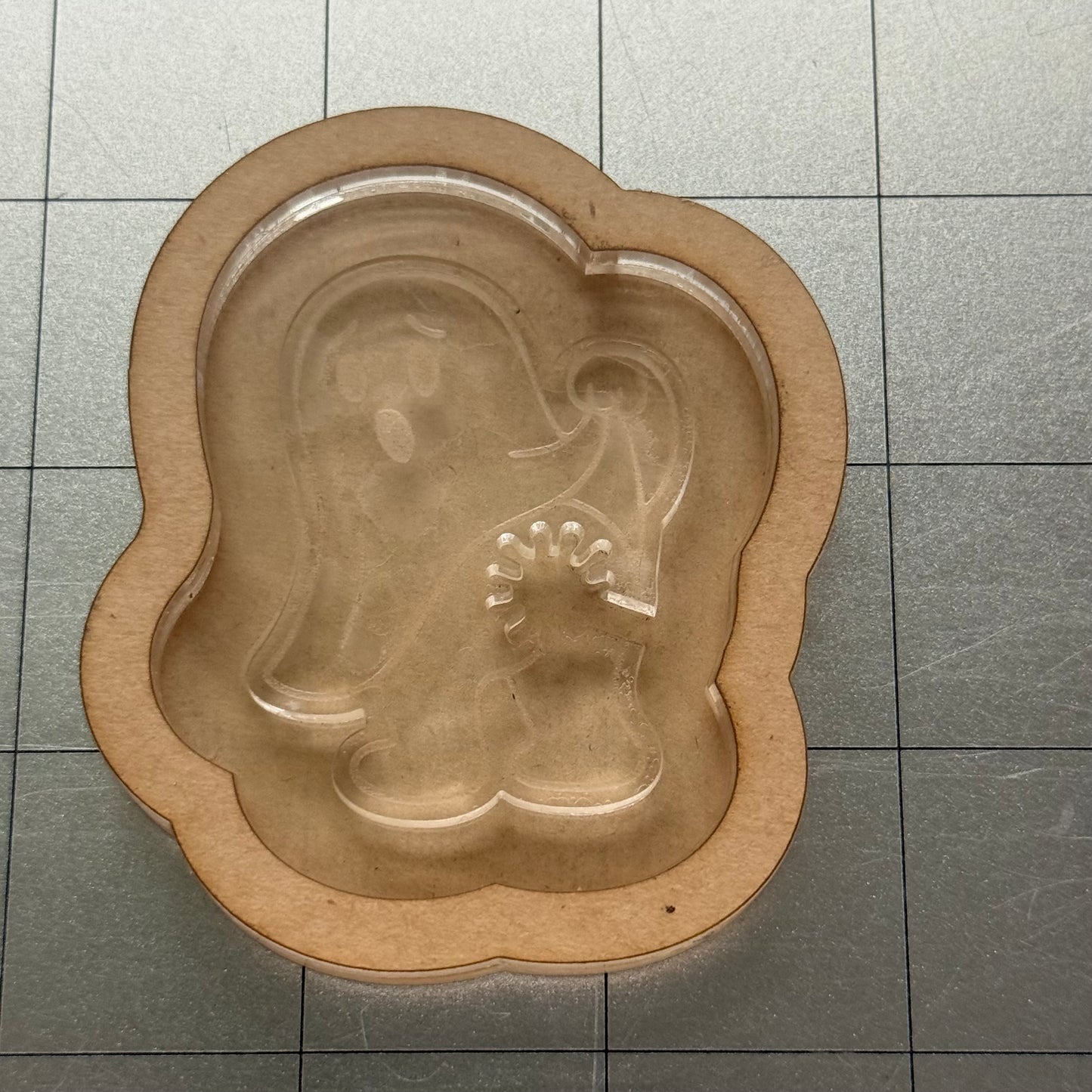 Used Ghost Bread Clip Acrylic Blank for Mold Making with Attached Housing