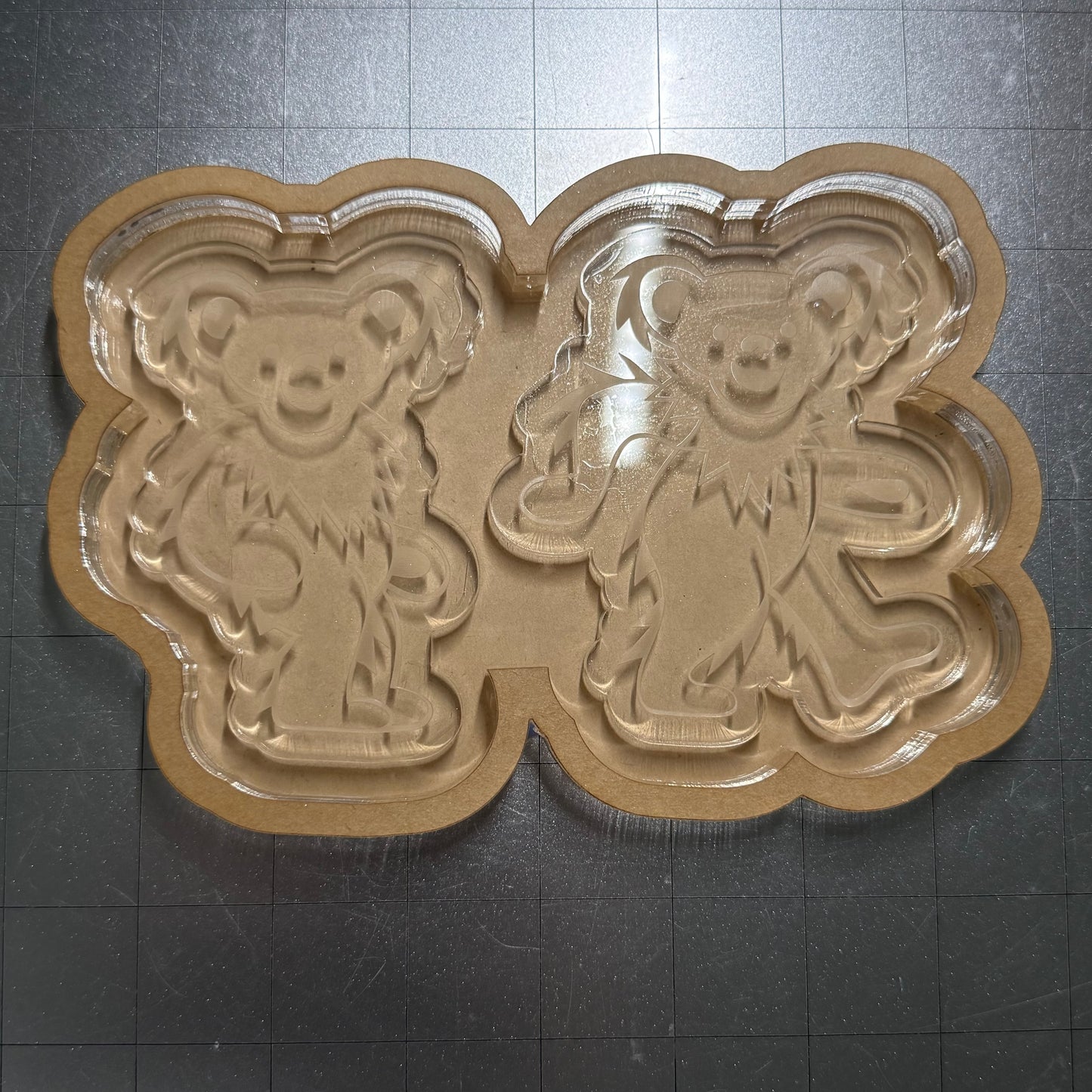 Used Bears Palette Acrylic Blank for Mold Making with Attached Housing
