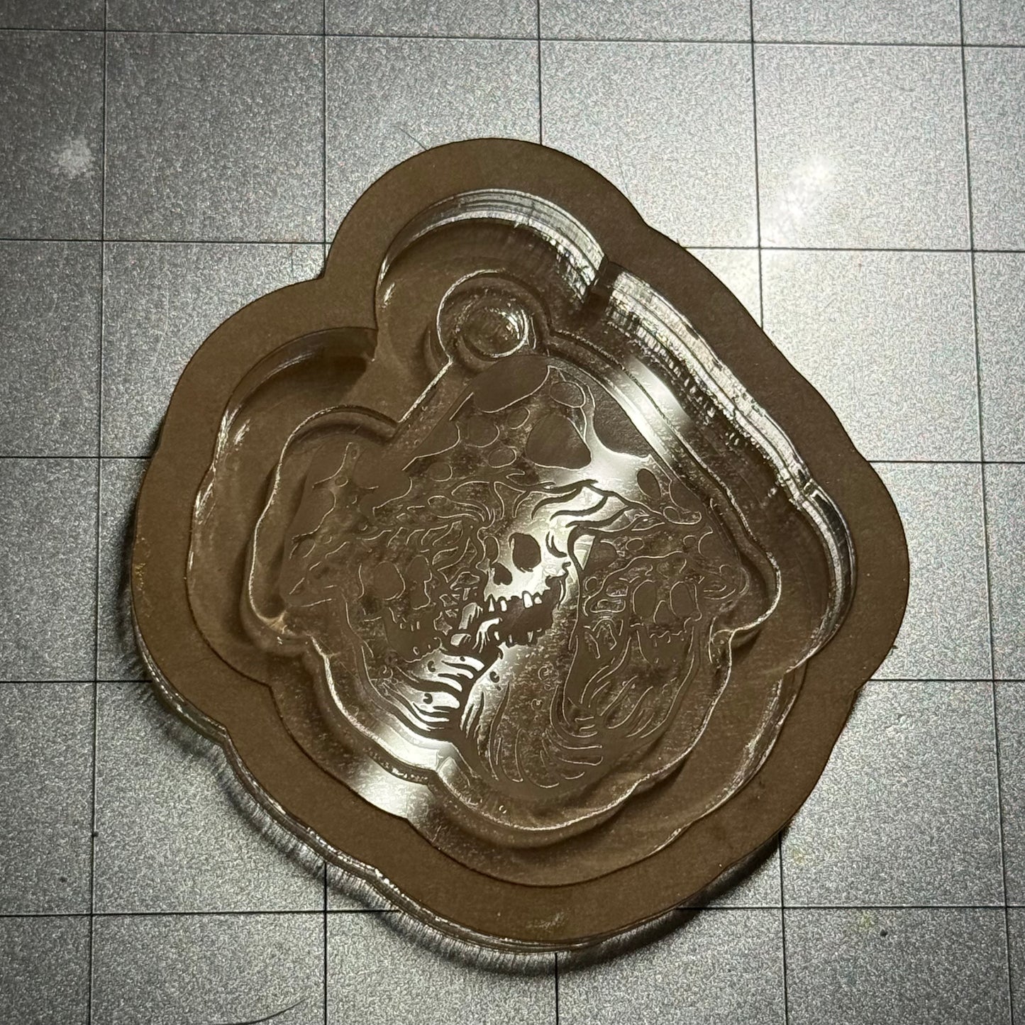 Used Mushrooms Keychain Acrylic Blank for Mold Making with Attached Housing