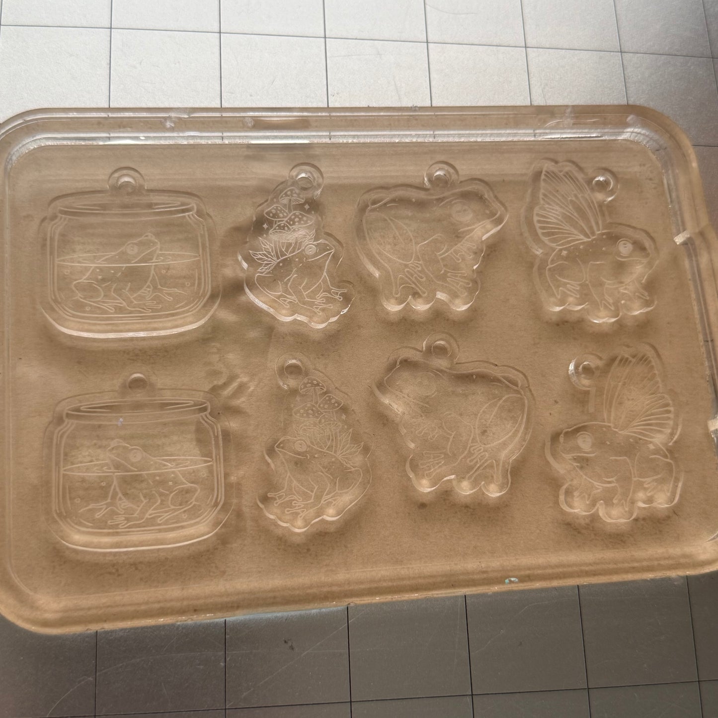 Used Goblincore Earrings Acrylic Blank for Mold Making with Attached Housing
