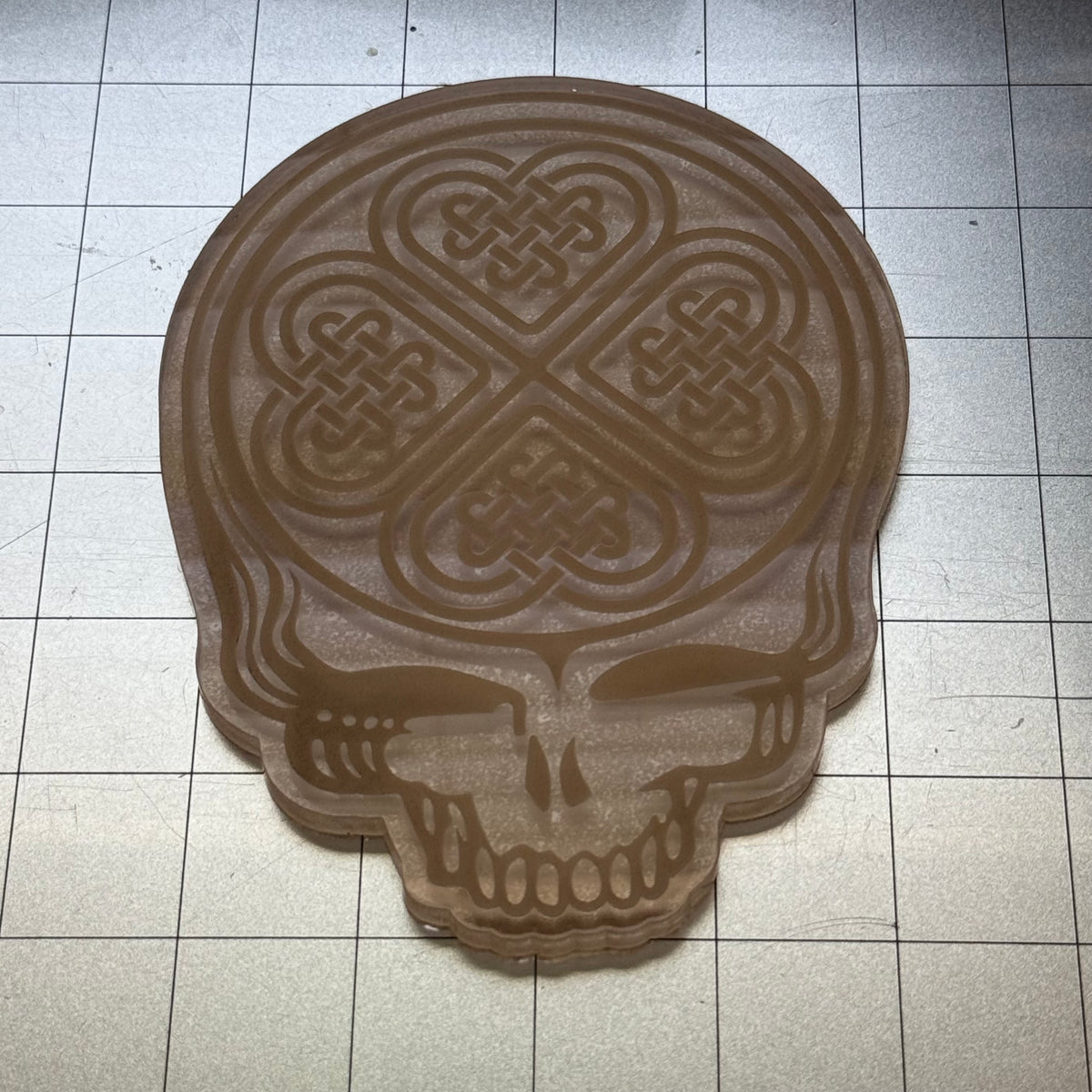 Clover in Skull Acrylic Blank for Mold Making