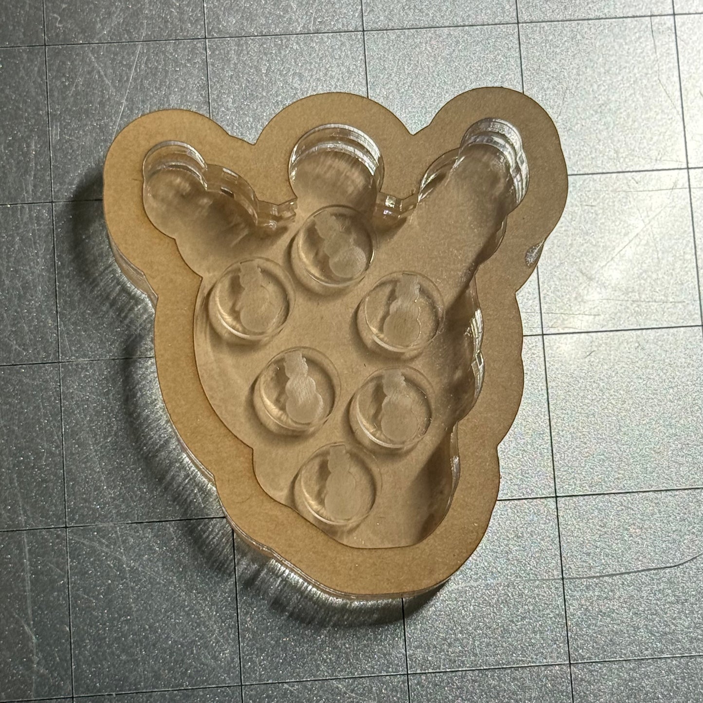 Used Snowman Bits Acrylic Blank for Mold Making with Attached Housing