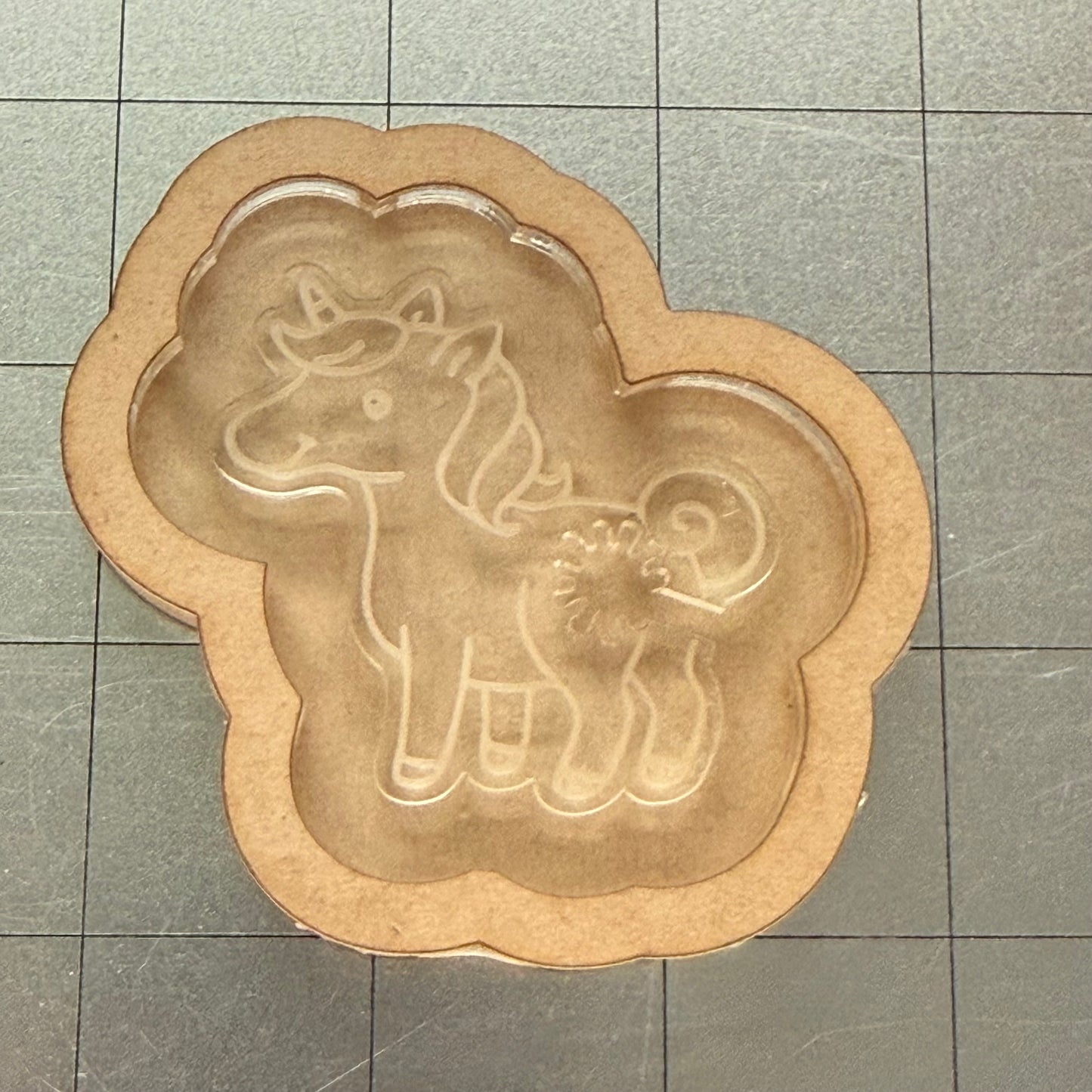 Used Unicorn Bread Clip Acrylic Blank for Mold Making  with Attached Housing