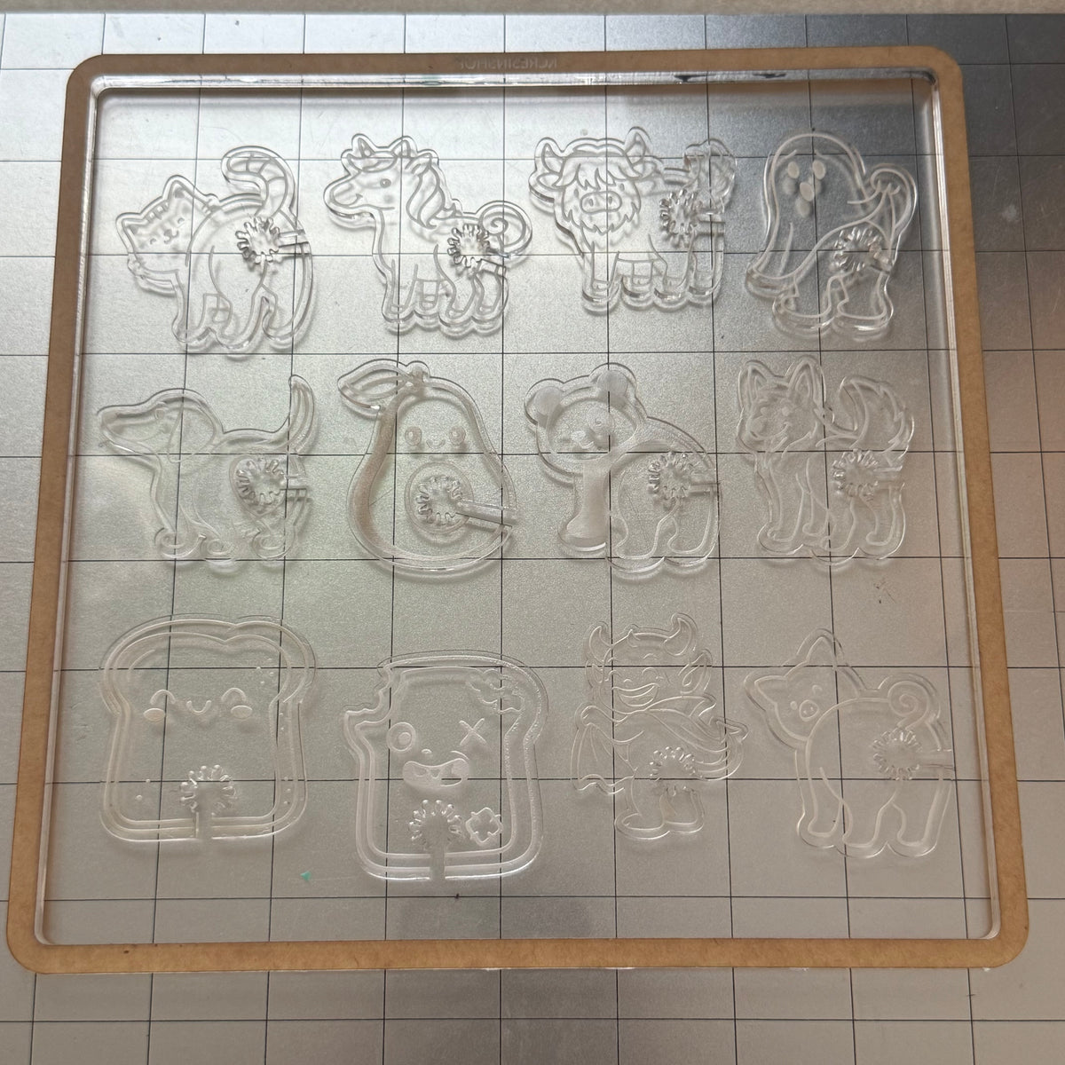 Used Bread Clips Acrylic Blank for Mold Making with Attached Housing
