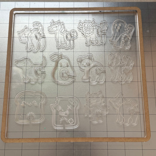 Used Bread Clips Acrylic Blank for Mold Making with Attached Housing
