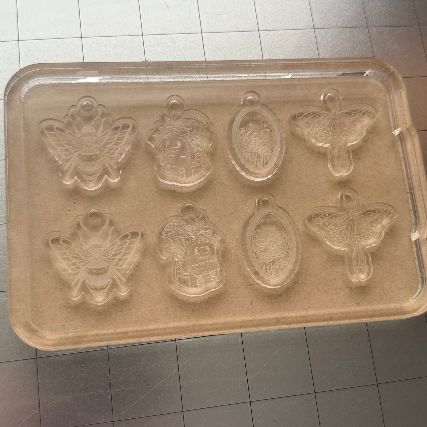 Used Goblincore Earrings Acrylic Blank for Mold Making with Attached Housing