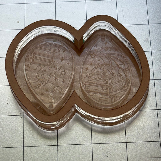Used Dragon/Kitty Keychain Acrylic Blank for Mold Making with Attached Housing