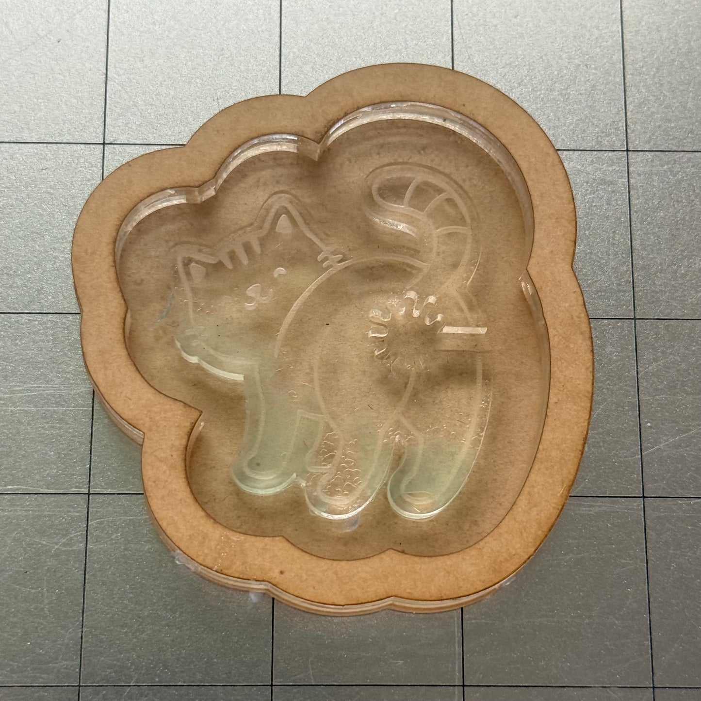 Used Cat Bread Clip Acrylic Blank for Mold Making  with Attached Housing