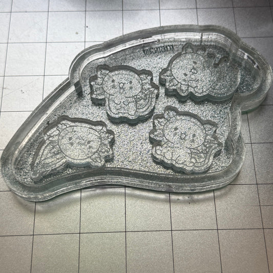 Used Axolotl Acrylic Blank for Mold Making with Attached Housing