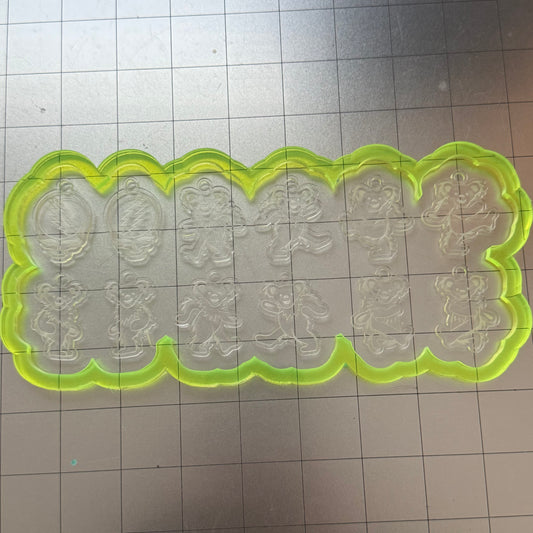 Used Bears Earrings Acrylic Blank for Mold Making with Attached Housing
