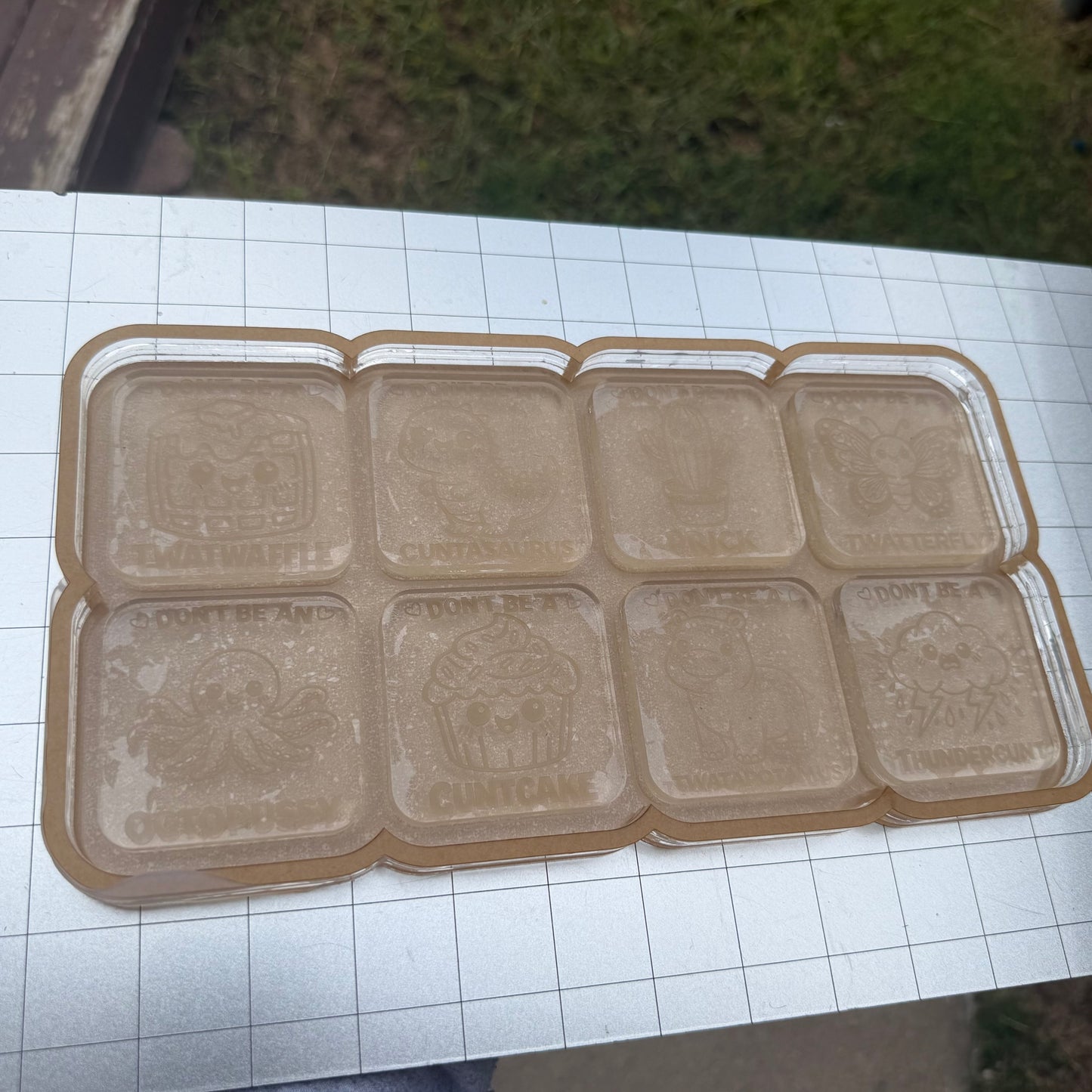 Used Don’t Be A… Acrylic Blank for Mold Making with Attached Housing