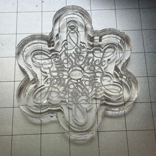 Used Fuck Snowflake Ornament Acrylic Blank for Mold Making with Attached Housing