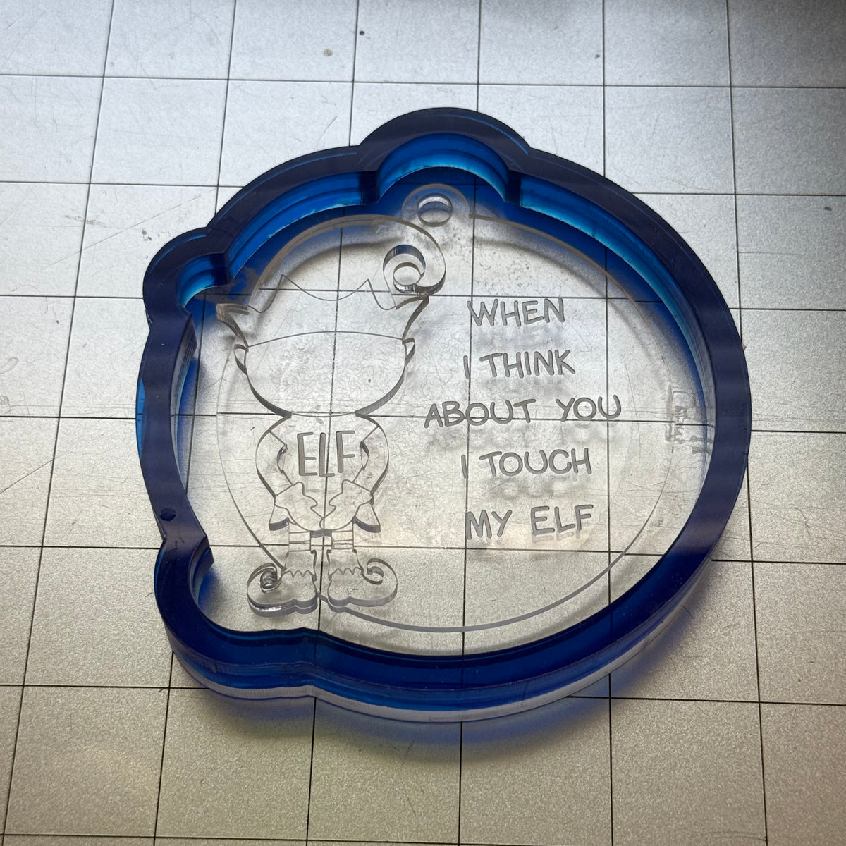 Used Elf Ornament Acrylic Blank for Mold Making with Attached Housing
