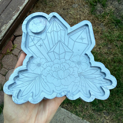 Floral Crystal Sphere Holder Mold