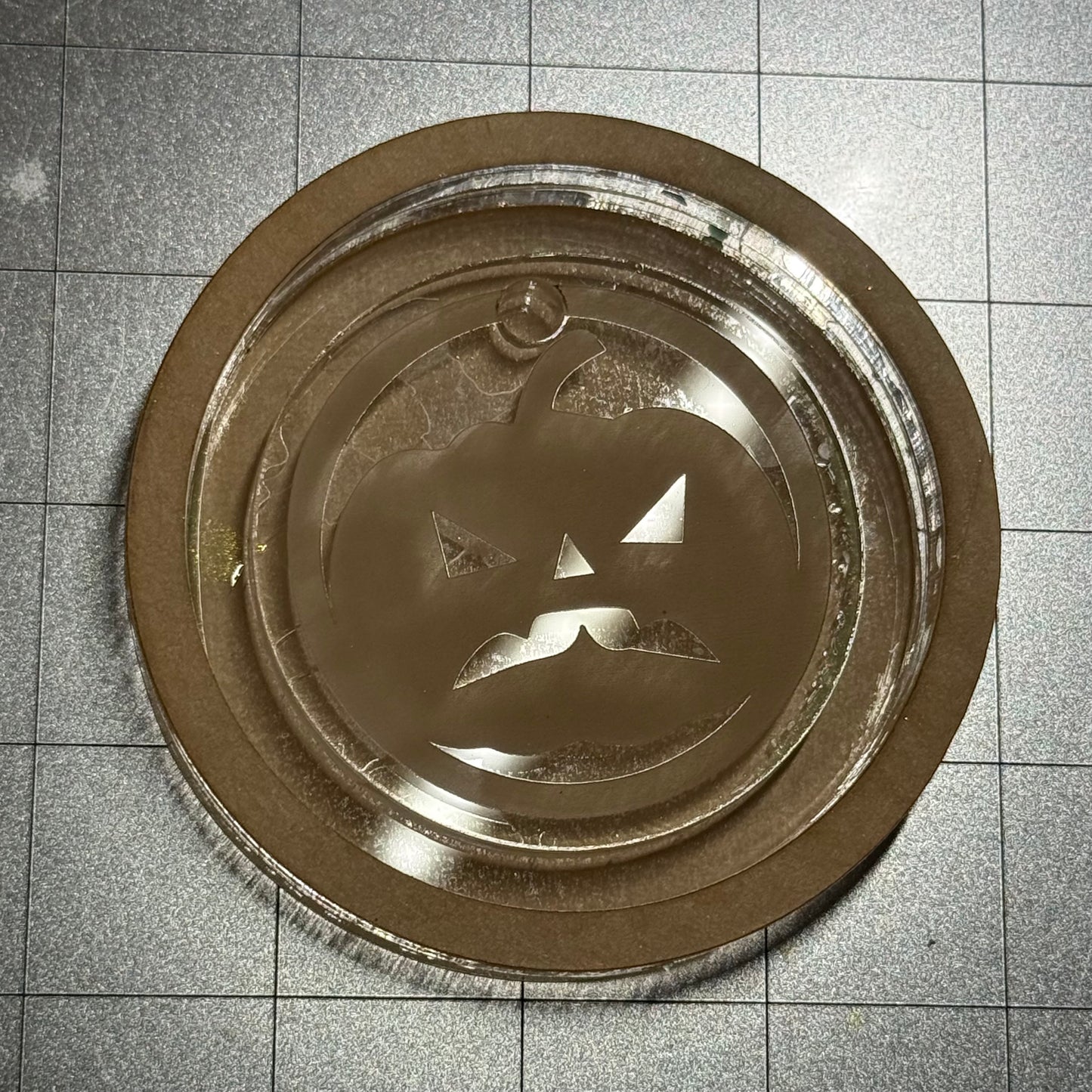 Used Jack-o’-lantern Keychain Acrylic Blank for Mold Making  with Attached Housing