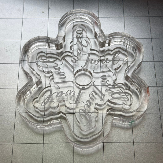 Used Twat Snowflake Ornament Acrylic Blank for Mold Making with Attached Housing