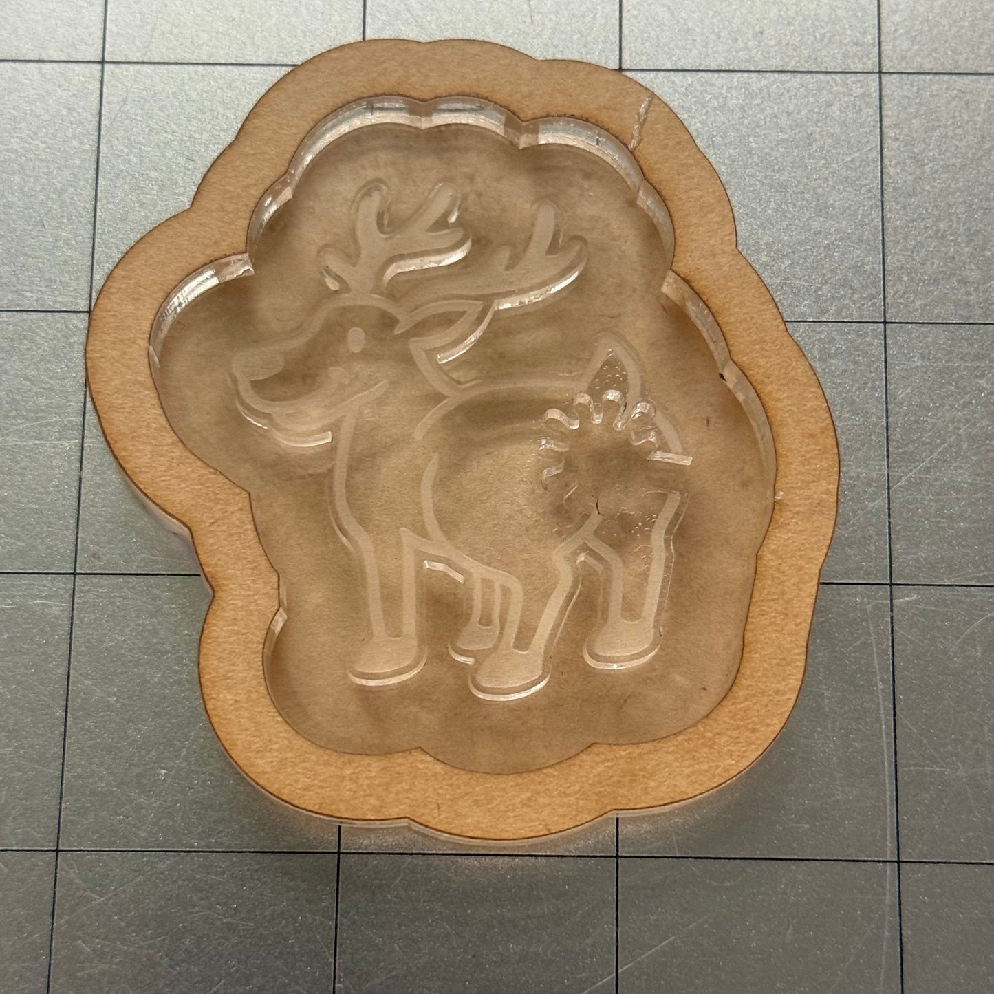 Used Reindeer Bread Clip Acrylic Blank for Mold Making  with Attached Housing
