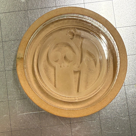 Used Grim Reaper Keychain Acrylic Blank for Mold Making  with Attached Housing